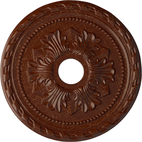 Ekena Millwork Palmetto Medallion (Canopies up to 5"), 20 7/8"OD x 3 5/8"ID x 1 5/8"P, Burnished Mahogany Crackle CM20PMBMC - main